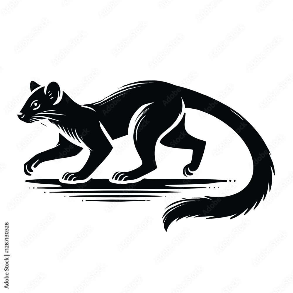Fototapeta premium Fossa Hunting Silhouette