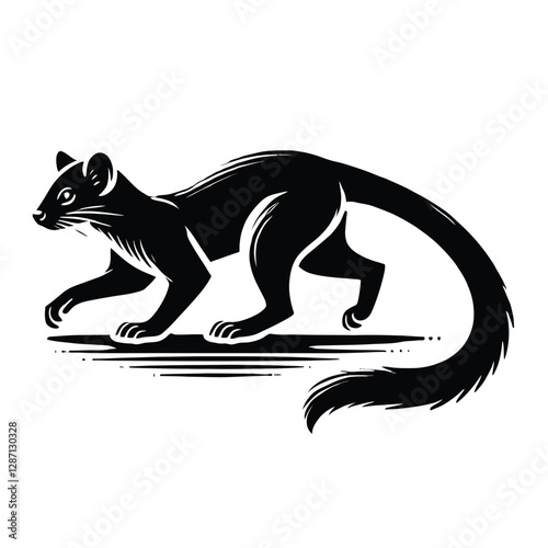 Fossa Hunting Silhouette