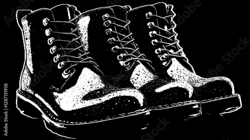 Stylish Black Leather Waterproof Work Boots