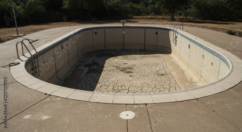 Drained swimming pool representing lack of economic liquidity