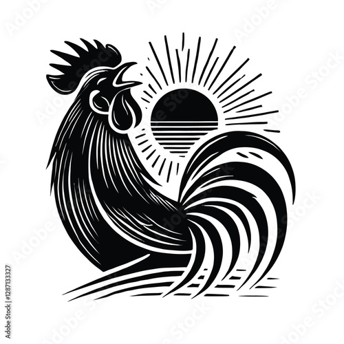 Rooster Sunrise Silhouette