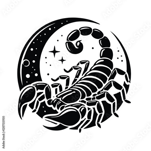 Scorpion Silhouette in Desert Moonlight