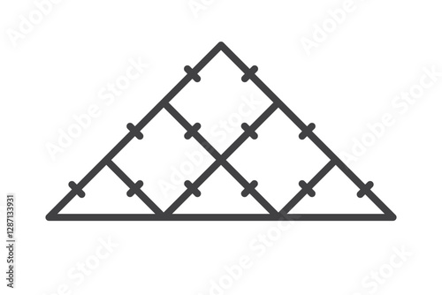 Tile wall line icon isolated on white background. Decorative laying tiles to bathroom, kitchen and others. Vector illustration