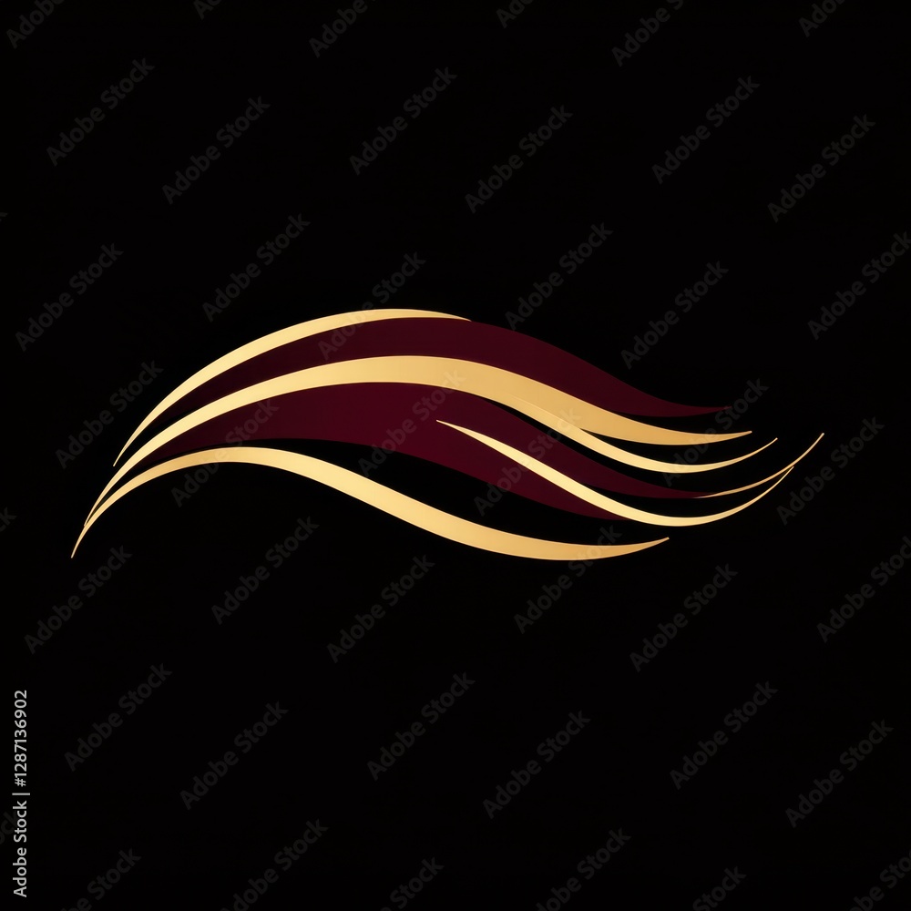 Decorative eyebrow curve in golden style Decorative eyebrow curve in golden style