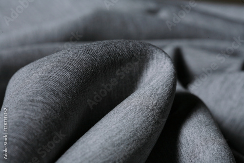 Schilderij op canvas Macro photo of Grey thick neoprene fabric in close up detail