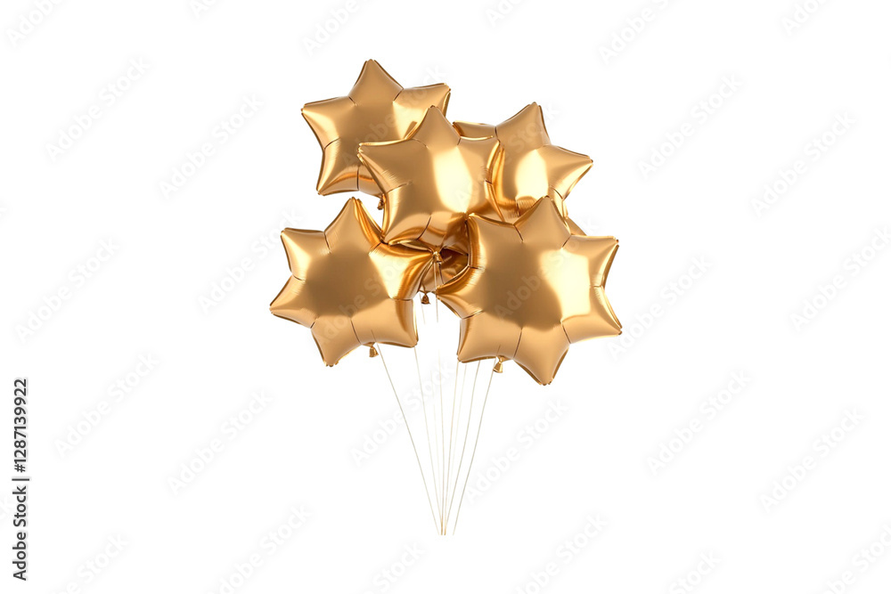Obraz premium Gold star balloons festive celebration party decoration