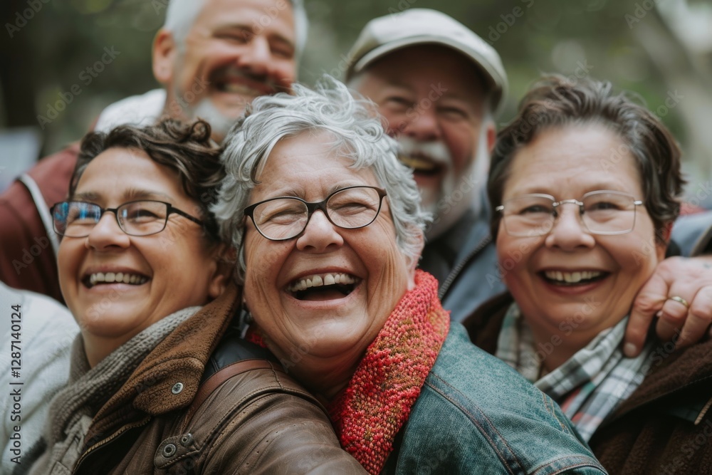 Group of seniors having fun together in the park. Elderly people. Group of seniors having fun together in the park. Elderly people.