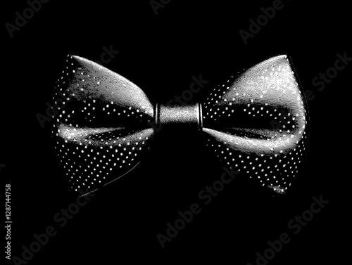 Stylish Black Bowtie with Elegant Dots