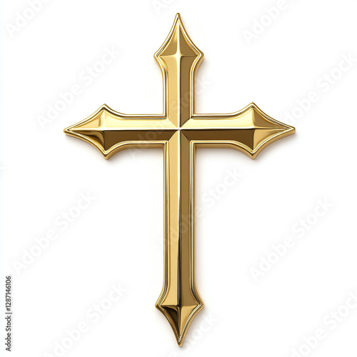 cross, religious cross, christian cross, golden cross on white background