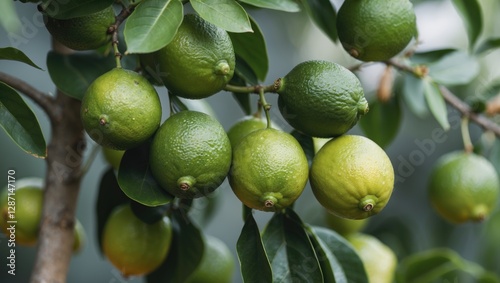 Wallpaper Mural Fresh Limes Growing On Tree With Green Leaves And Clear Copy Space For Text Invitation Or Advertising Torontodigital.ca