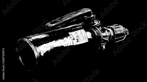 Detailed Illustration of a Fire Extinguisher
