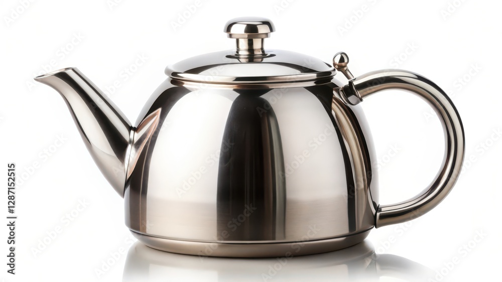 Stainless Steel Teapot on White Background Stainless Steel Teapot on White Background