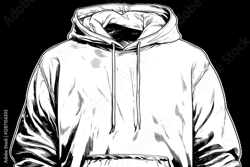 Stylish Light Blue Hoodie Illustration