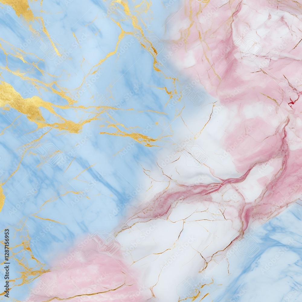 Abstract Marble Texture: Blue, Pink, and Gold Abstract Marble Texture: Blue, Pink, and Gold
