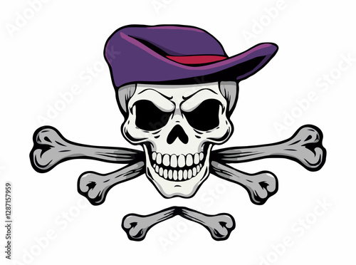 Terrifying Skull and Crossbones Vector Pattern