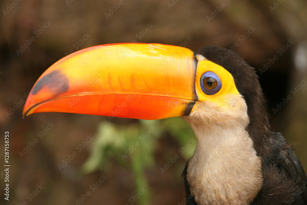 toucan on a green background