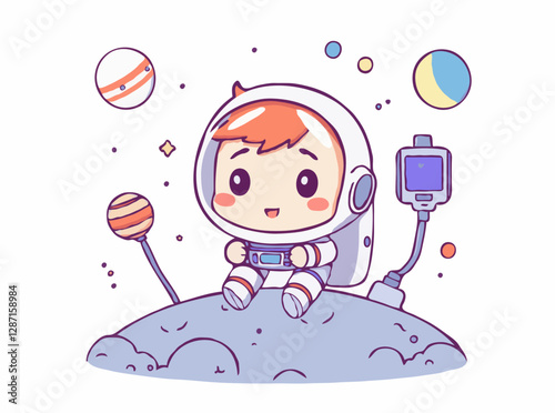 Space Exploration and Futuristic Technology Vector Graphic