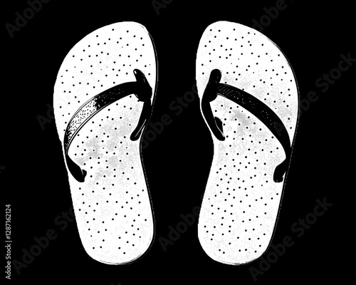 Stylish White and Black Flip Flops for Summer