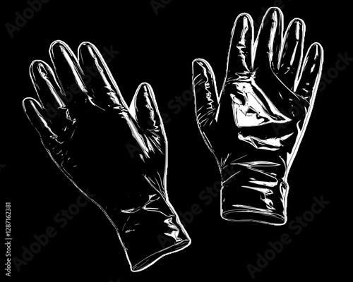 Stylish and Protective Black Vinyl Gloves