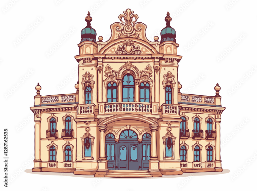 Fototapeta premium Vintage Baroque Architecture featuring Rococo Details