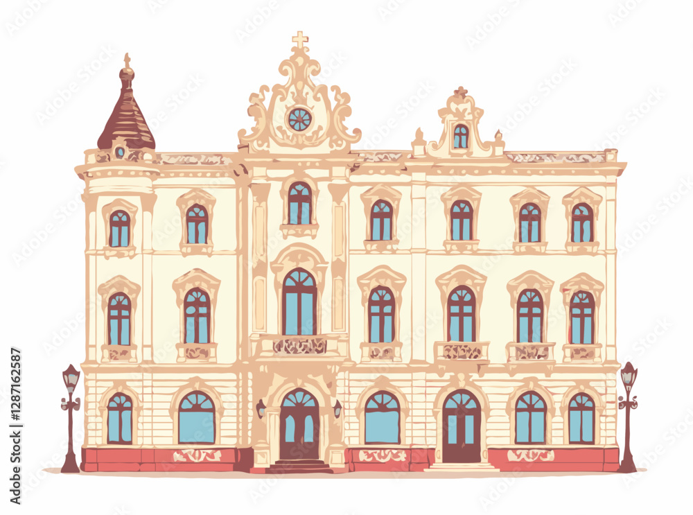 Fototapeta premium Vintage Baroque Architecture featuring Rococo Details