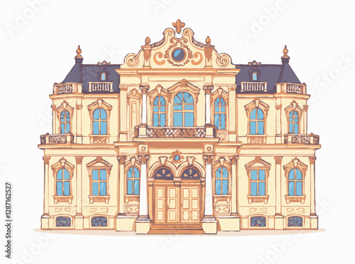 Vintage Baroque Architecture featuring Rococo Details