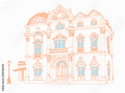 Vintage Baroque Architecture featuring Rococo Details