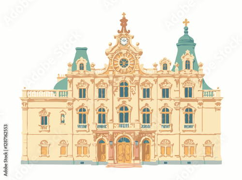 Vintage Baroque Architecture featuring Rococo Details