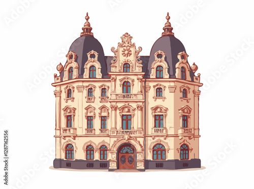 Vintage Baroque Architecture featuring Rococo Details