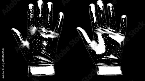 Emerald Green Dotted Gloves - Sporty Style