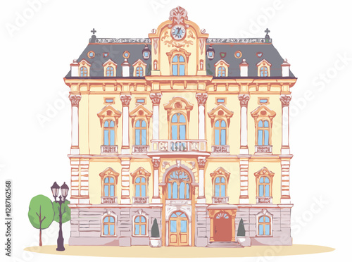 Vintage Baroque Architecture featuring Rococo Details