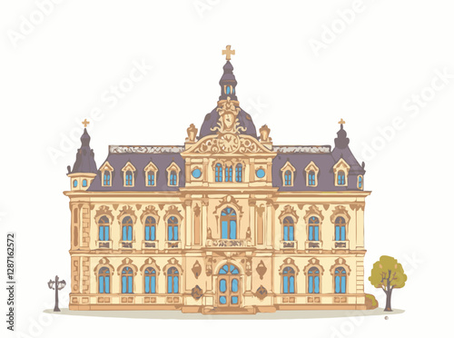 Vintage Baroque Architecture featuring Rococo Details