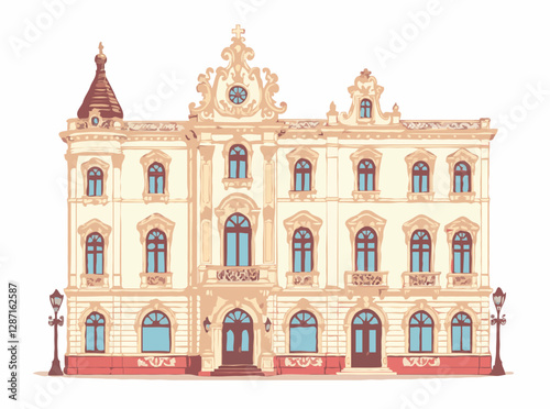 Vintage Baroque Architecture featuring Rococo Details