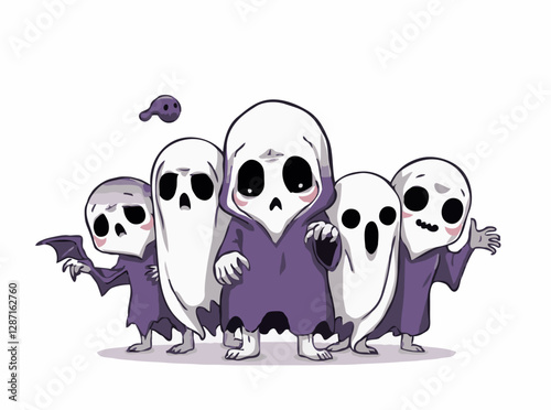 Eerie Ghosts and Ghouls Vector Artwork