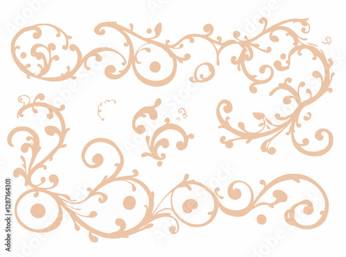 Intricate Baroque Scrolls and Rococo Swirls Vector Set