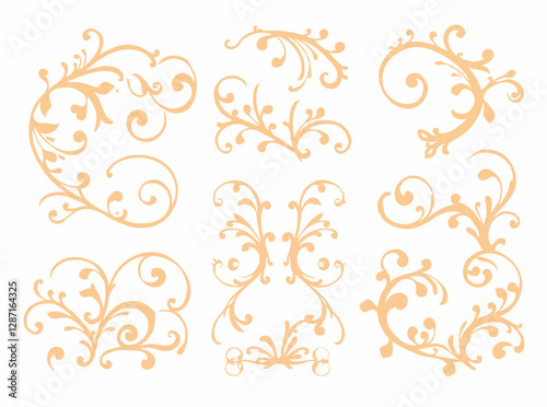 Intricate Baroque Scrolls and Rococo Swirls Vector Set
