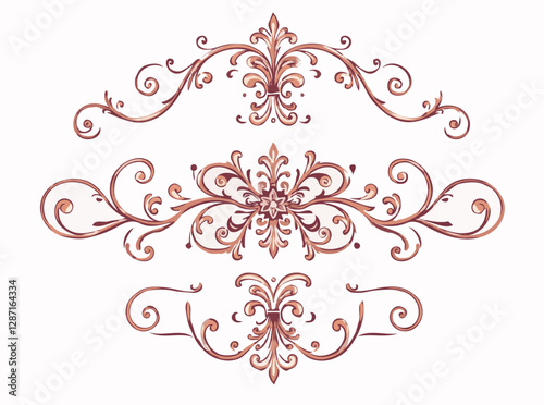 Intricate Baroque Scrolls and Rococo Swirls Vector Set