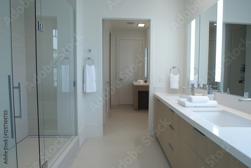 Wallpaper Mural Modern bathroom with elegant features and spacious design in contemporary home Torontodigital.ca