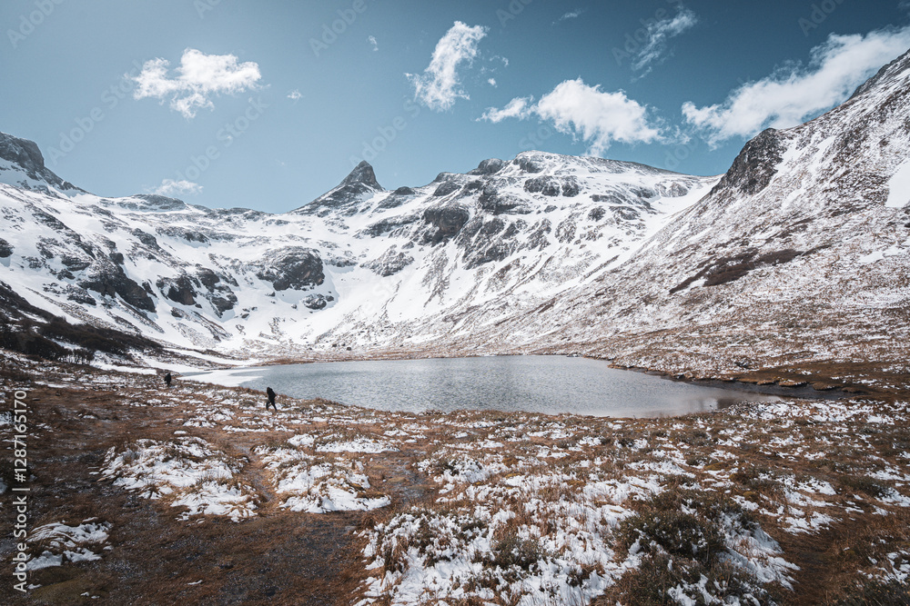 Fototapeta premium Laguna Nevada in Patagonia. Trekking in the city of Ushuaia