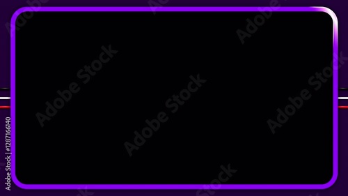 Violet animated border for webcam or stream  with alpha channel	