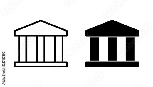 Bank icon vector. Bank sign and symbol, museum, university