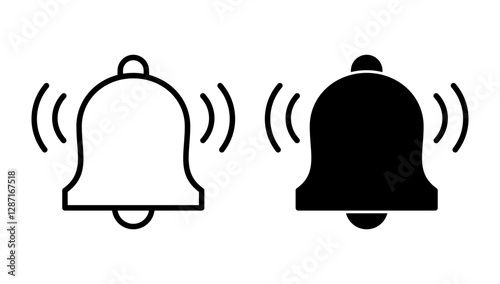 Bell icon vector. Notification sign and symbol for web site design