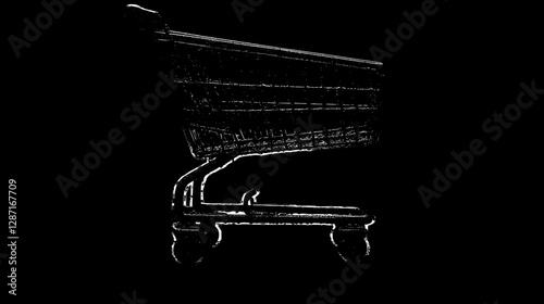 Empty Shopping Cart Silhouette - Modern Retail Design