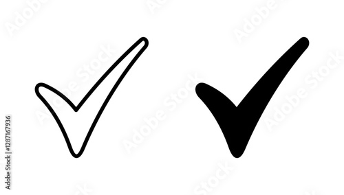 Check mark icon vector. Tick mark sign and symbol