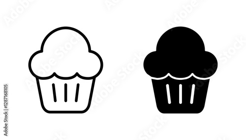 Cup cake icon vector. Cup cake sign and symbol