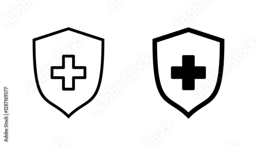 Health insurance icon vector. Insurance health document sign and symbol