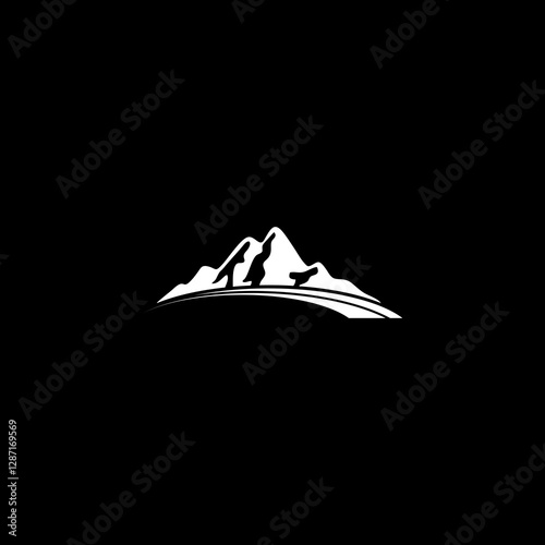 mountain road line logo design	 photo