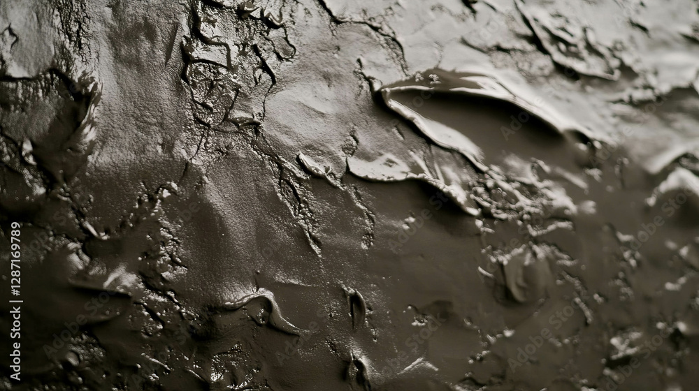 Fototapeta premium Wet mud clay wall texture with smooth surface for artistic design