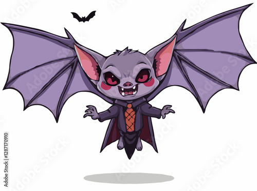 Terrifying Vampire Bat Halloween Illustration