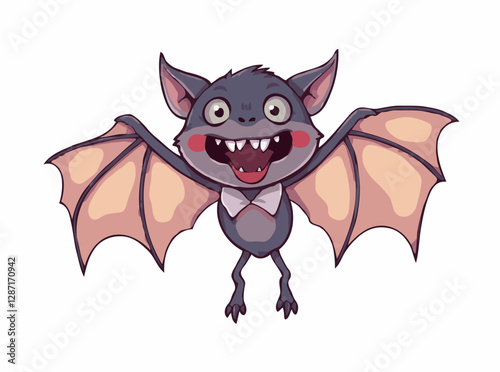 Terrifying Vampire Bat Halloween Illustration